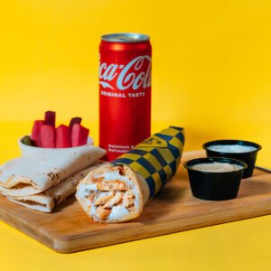 Chicken Shawarma + 2 Pita Breads + 2 Dips + Coke